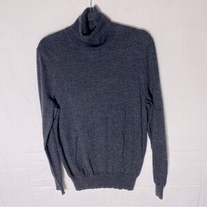 Vintage Joseph Abboud Grey Extra Fine Merino Wool Thin Turtleneck Sweater M